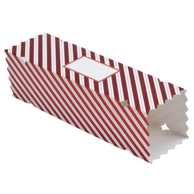 Bo&icirc;te emballage cadeaux forme bonbon de No&euml;l &agrave; monter x4 rouge et blanc