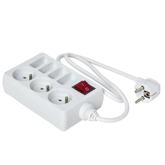 Bloc multiprise blanc interrupteur 7 prises