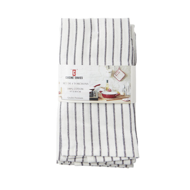 Lot de 4 torchons en coton