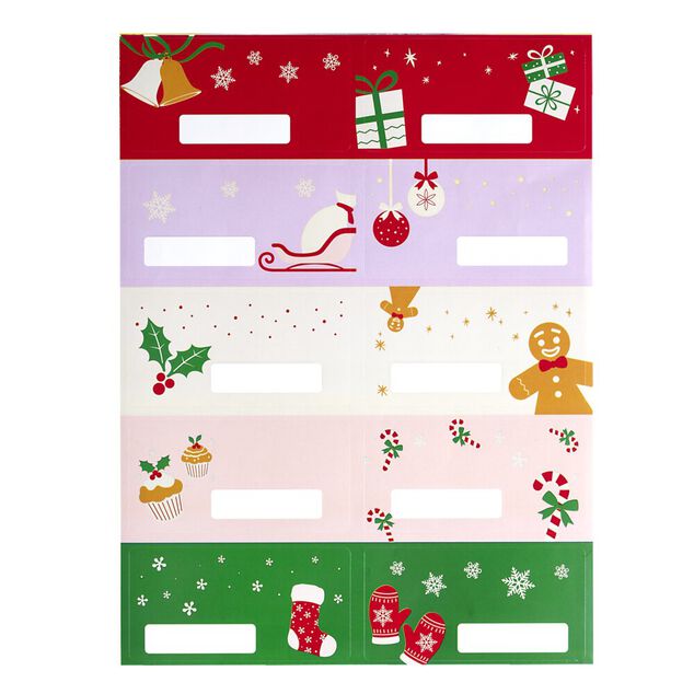 &Eacute;tiquette pour paquet cadeau No&euml;l enfant 10 pi&egrave;ces