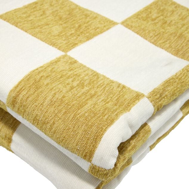 Plaid chenille motif damier bicolore 127x152cm (2 mod&egrave;les)