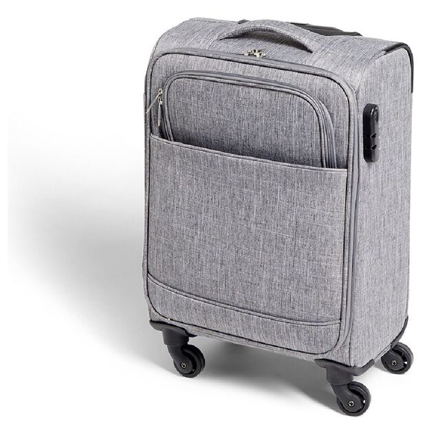 Valise cabine souple 30L 4 roues gris H55cm