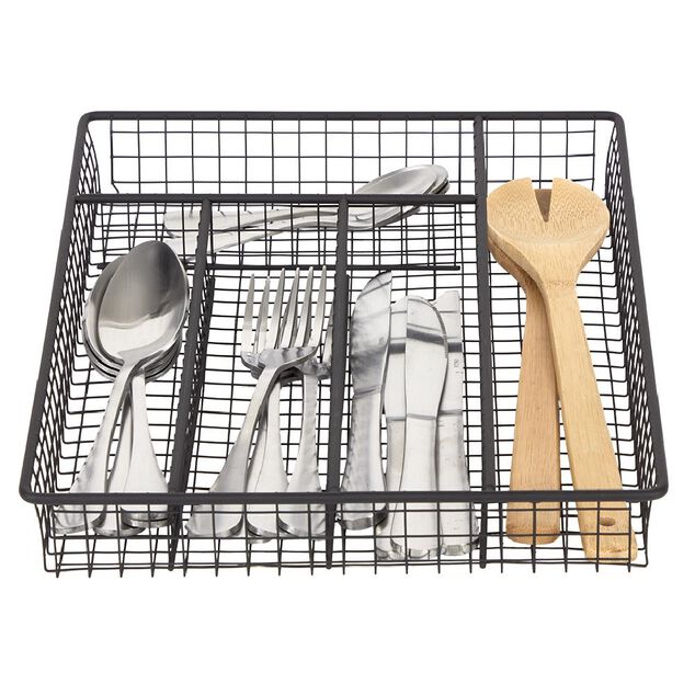 Range couvert pour tiroir grillage en fer noir