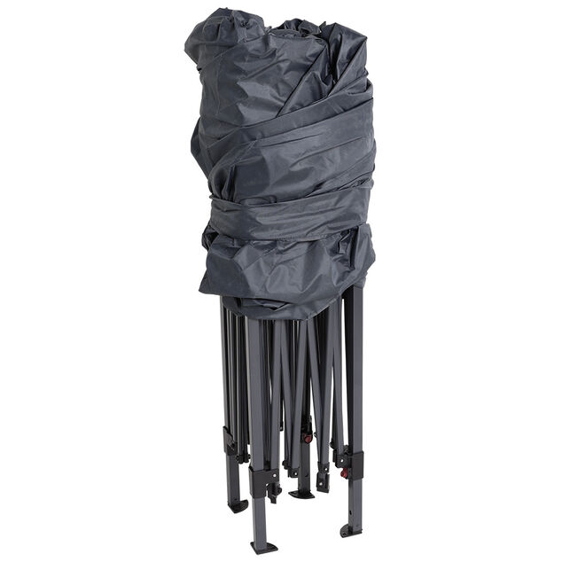 Tonnelle carr&eacute;e Easy ouverture t&eacute;lescopique grise UPF50+ 290x290xH166-265cm