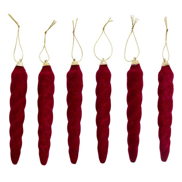 Stalactite floqu&eacute;e x6 &agrave; suspendre (2 mod&egrave;les)
