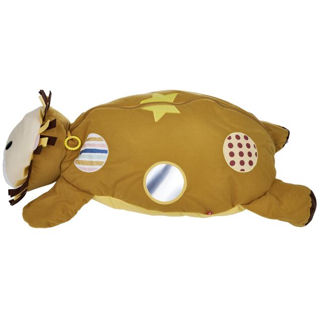 Peluche piscine &agrave; balles Lion L.100x59xH.32 cm + 20 boules multicolore