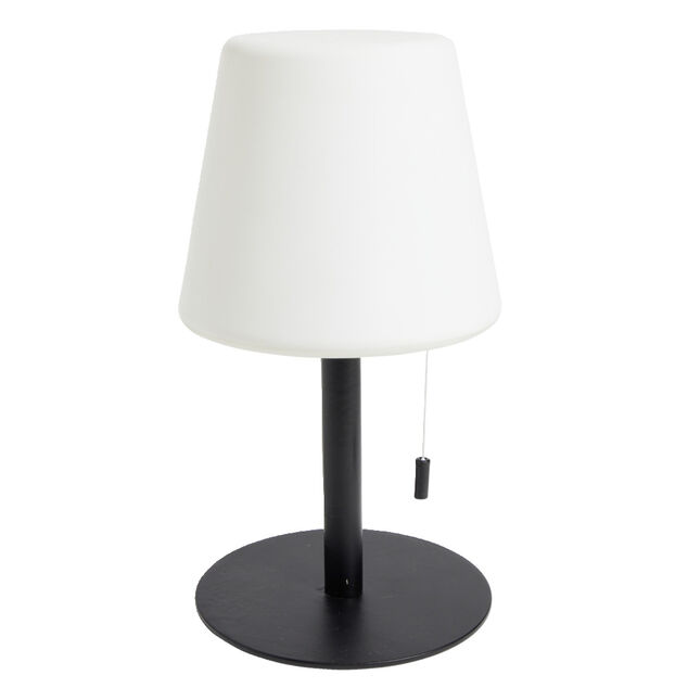 Lampe LED à tirette en polypropylène noir et blanc Ø15,5cm
