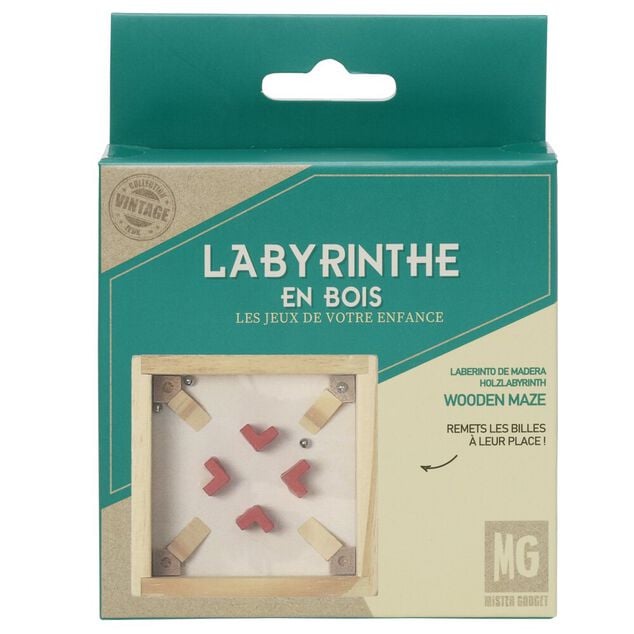 Casse-t&ecirc;te labyrinthe en bois &eacute;ducatif 7,5xH10cm (5 mod&egrave;les)