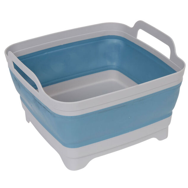 Bassine r&eacute;tractable bouchon &eacute;videur grise et bleue