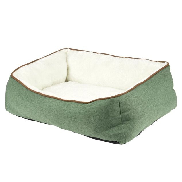 Couchage pour animal taille S L60X45XH19 cm vert et blanc