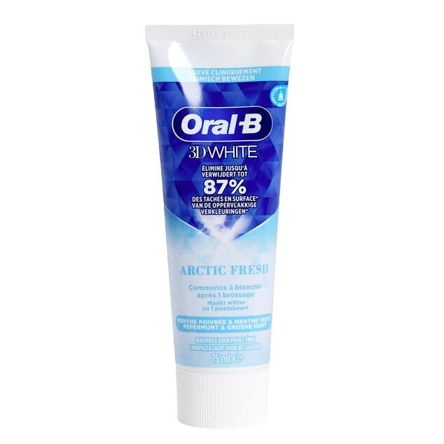 Dentifrice Oral-B Artic Fresh 3D White menthe poivr&eacute;e & menthe verte 75ml