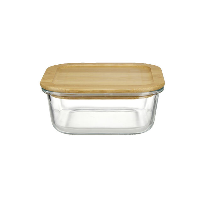 Bo&icirc;te alimentaire en verre couvercle bambou 800ml