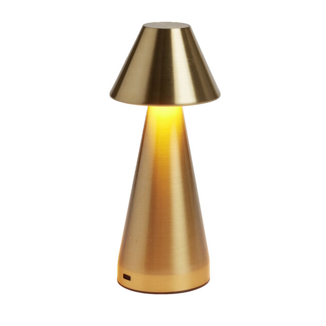 Lampe de table Conni USB tactile jaune &Oslash;9,5xH22,5cm