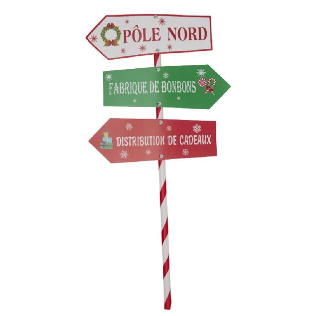 Décoration de Noël pancarte direction