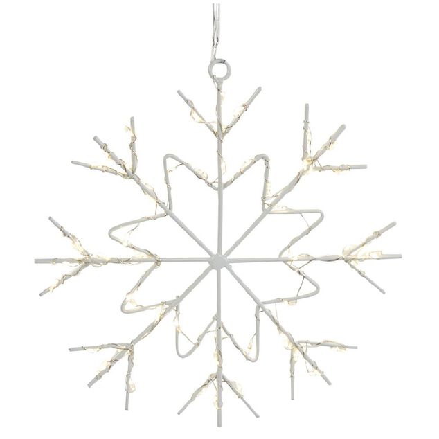 Flocon de No&euml;l lumineux 55LED blanc chaud H20cm