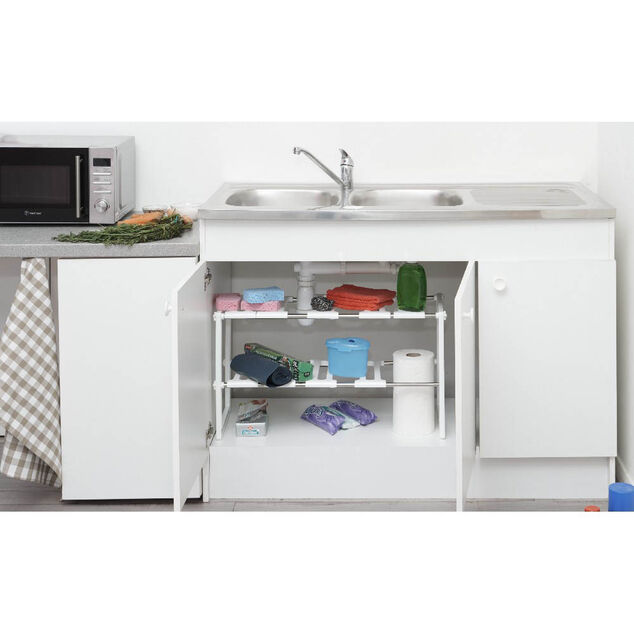 &Eacute;tag&egrave;re modulable dessous d'&eacute;vier 2 niveaux