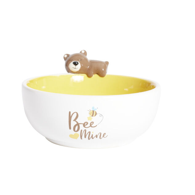 Bol ours dolomite blanc et jaune &Oslash;14,5cm