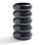 Vase anneau c&eacute;ramique noir &Oslash;11,7xH20,5cm