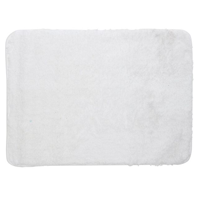 Tapis de salle de bain uni blanc 45x75 cm