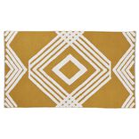 Tapis rectangulaire coton tuft&eacute; jaune et blanc 100x150 cm