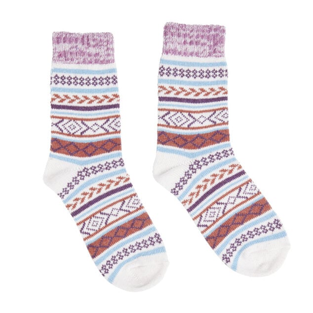 Chaussettes femme hiver tige longue motif jacquard - 5 mod&egrave;les