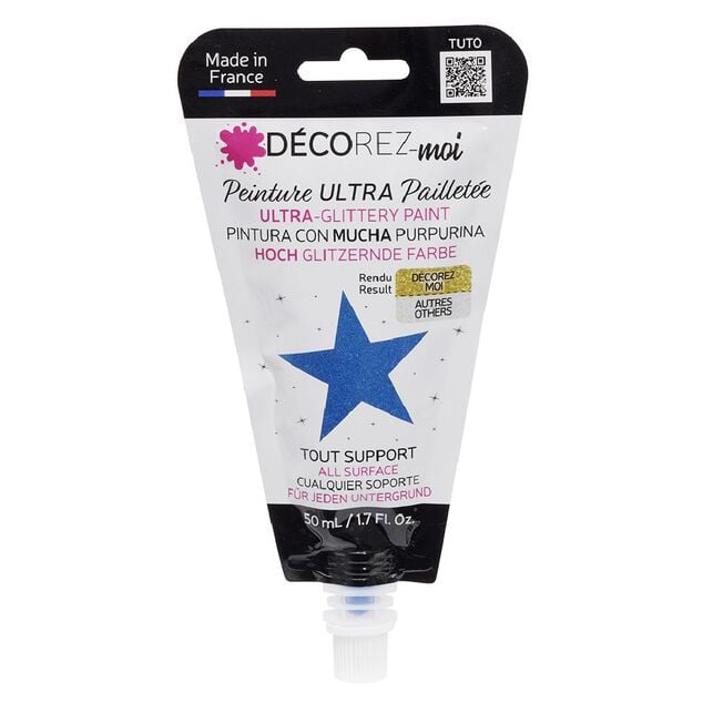 Peinture paillette bleu 80ml