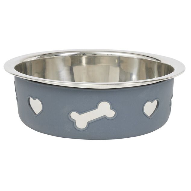 Gamelle pour chien inox silicone Ø21xH7cm