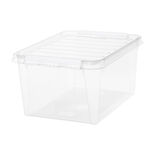 Boîte de rangement en plastique transparent 32L