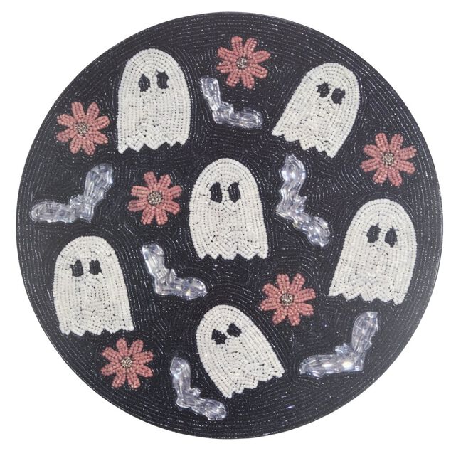 Set de table Halloween rond motif fantômes noir Ø38cm