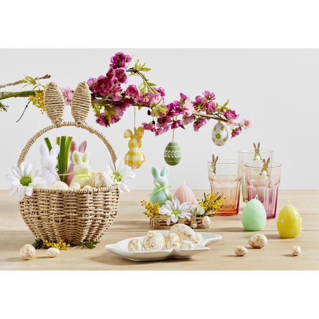 Bougie forme oeuf d&eacute;cor&eacute; pastel &Oslash;5xH7cm (4 mod&egrave;les)