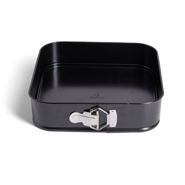 Moule charni&egrave;re carr&eacute; m&eacute;tal noir 26x26xH6,8cm