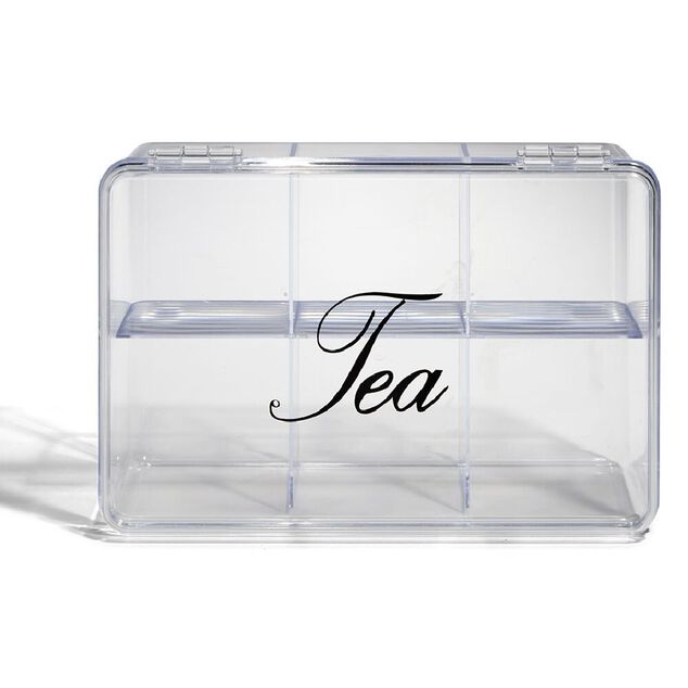 Bo&icirc;te &agrave; th&eacute; plastique transparent 21,5x15x8,5cm