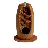 Fontaine &agrave; encens gr&egrave;s marron &Oslash;10xH20cm