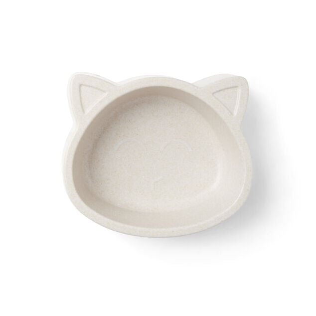Gamelle pour chat fibre bambou beige oreille de chat