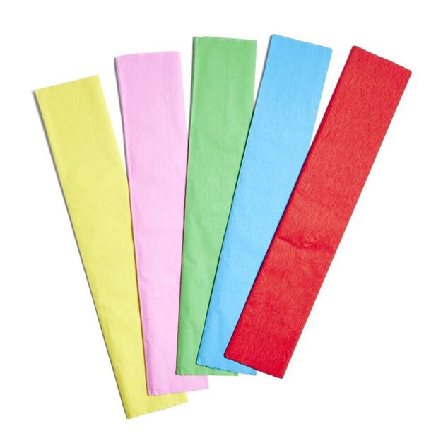 Rouleau de papier cr&eacute;pon couleur unie L10xl0,5m (5 mod&egrave;les)