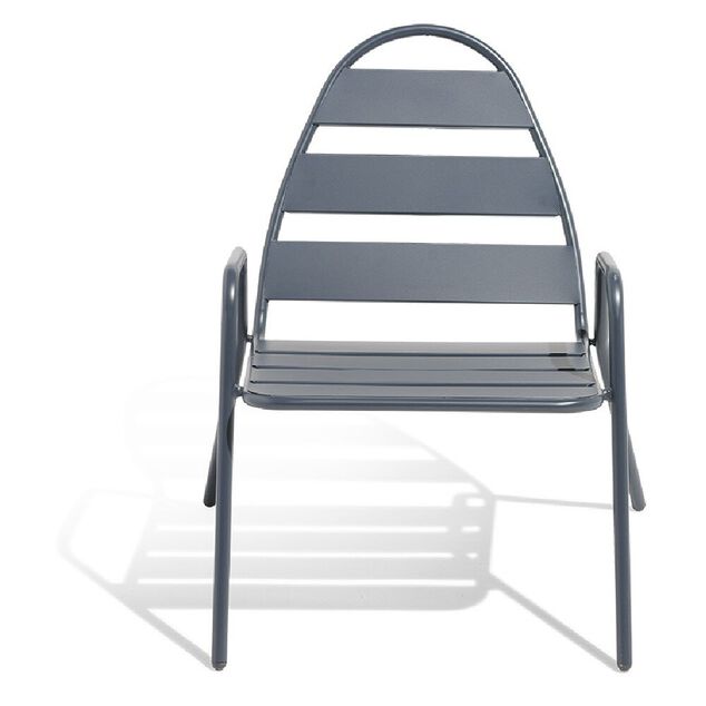 Fauteuil d'ext&eacute;rieur Fun acier gris ardoise 68x71xH76cm