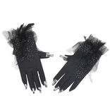 Gants noirs avec ongles de sorci&egrave;re adulte