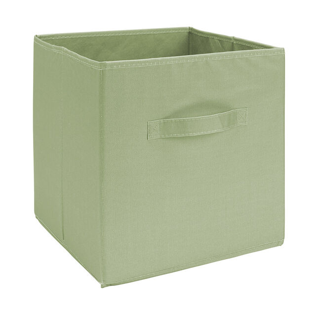 Pani&egrave;re de rangement Box Cube cartonn&eacute;e vert menthe 31x31xH29cm