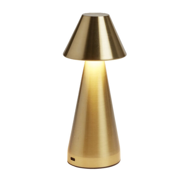 Lampe de table Conni USB tactile jaune Ø9,5xH22,5cm