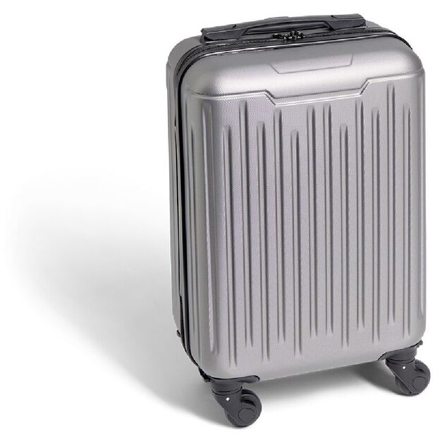 Valise cabine 26L rigide trolley 4 roues amovibles 51cm grise
