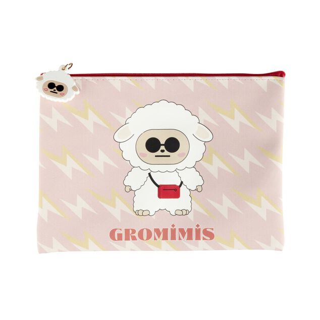 Pochette tissu Gromimis mouton rose 14x20cm