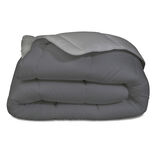 Couette l&eacute;g&egrave;re 2 personnes bicolore gris 220x240cm