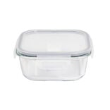 Bo&icirc;te alimentaire carr&eacute;e en verre avec couvercle &eacute;tanche &agrave; clips 800ml