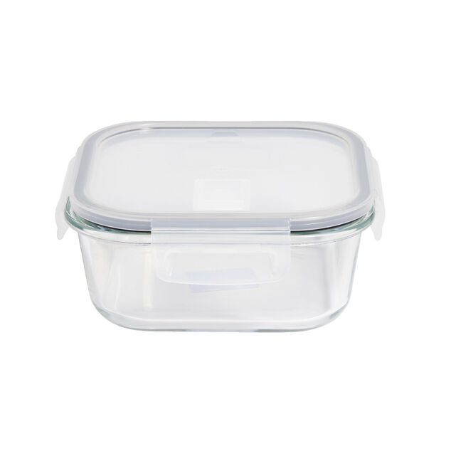 Bo&icirc;te alimentaire carr&eacute;e en verre avec couvercle &eacute;tanche &agrave; clips 800ml