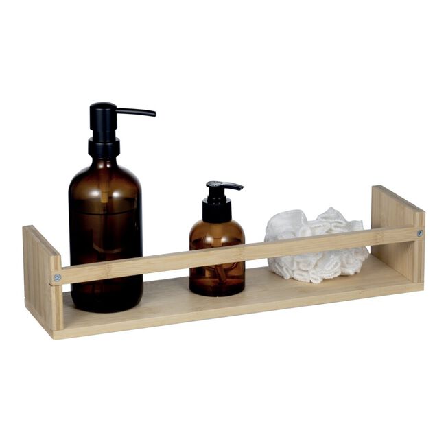 &Eacute;tag&egrave;re salle de bain porte serviette en bambou 40,8x8,9xH11cm