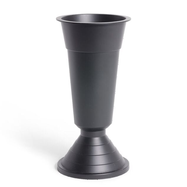 Vase fun&eacute;raire noir &Oslash;20xH35cm