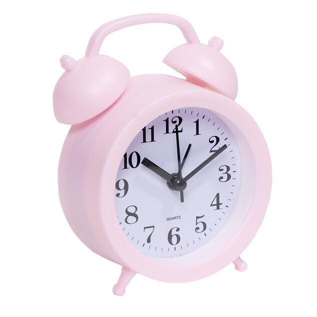 Mini réveil analogique à quartz en plastique avec alarme 11,8x9xH4cm (4 modèles)