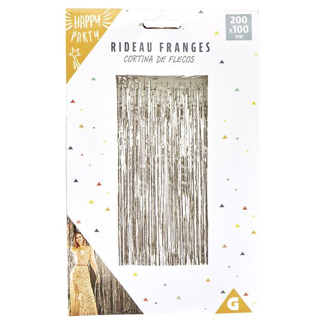 Rideau à franges argenté ou doré