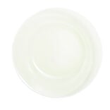 Assiette creuse verre vert transparent liser&eacute; blanc &Oslash;23cm