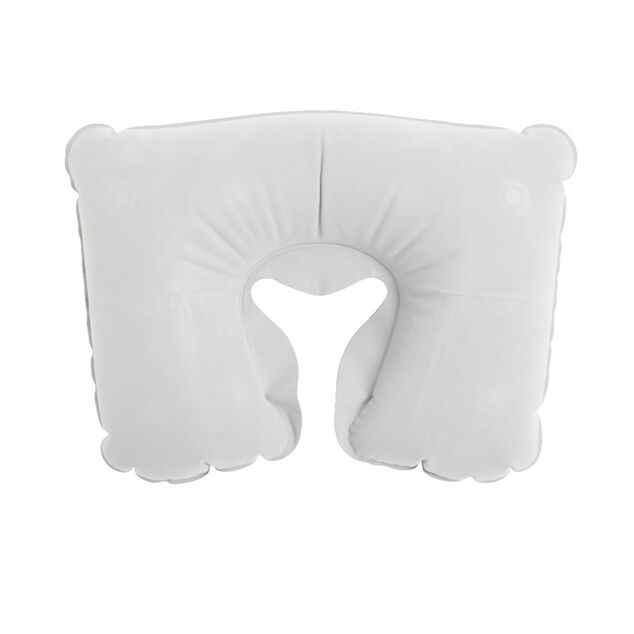 Coussin de voyage tour de cou gonflable gris 27x39,5cm
